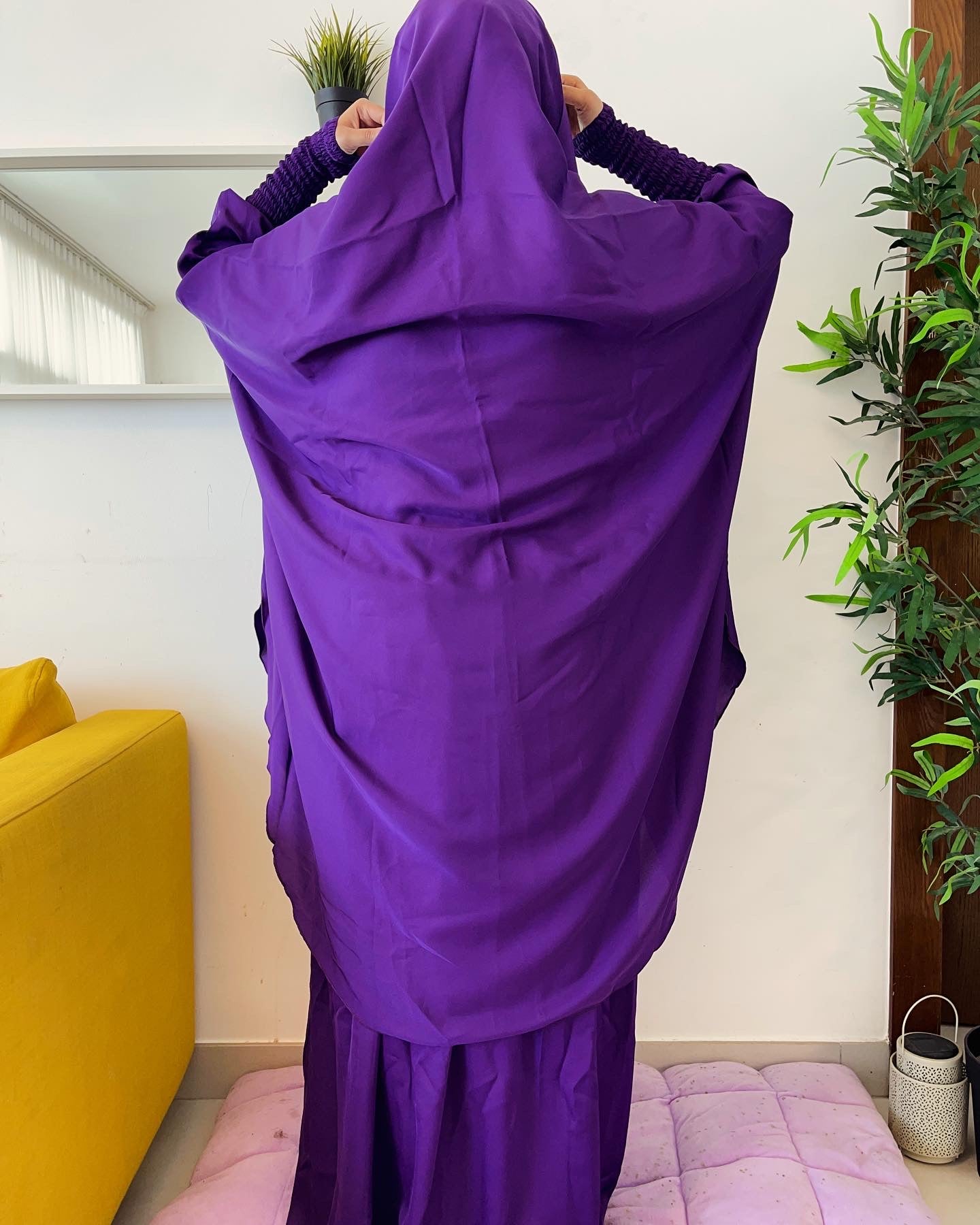 Purple 3 piece Jilbab - Khimar with Skirt and Niqab