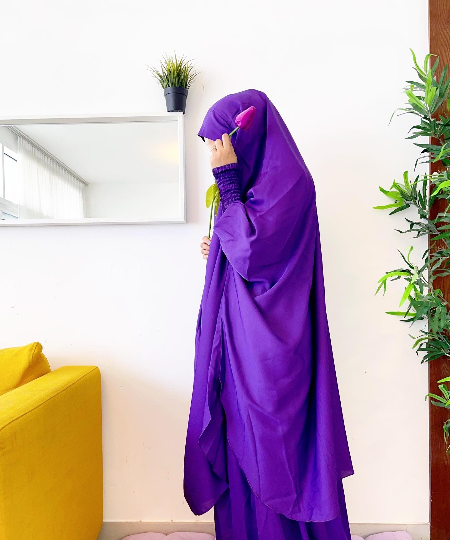 Purple 3 piece Jilbab - Khimar with Skirt and Niqab