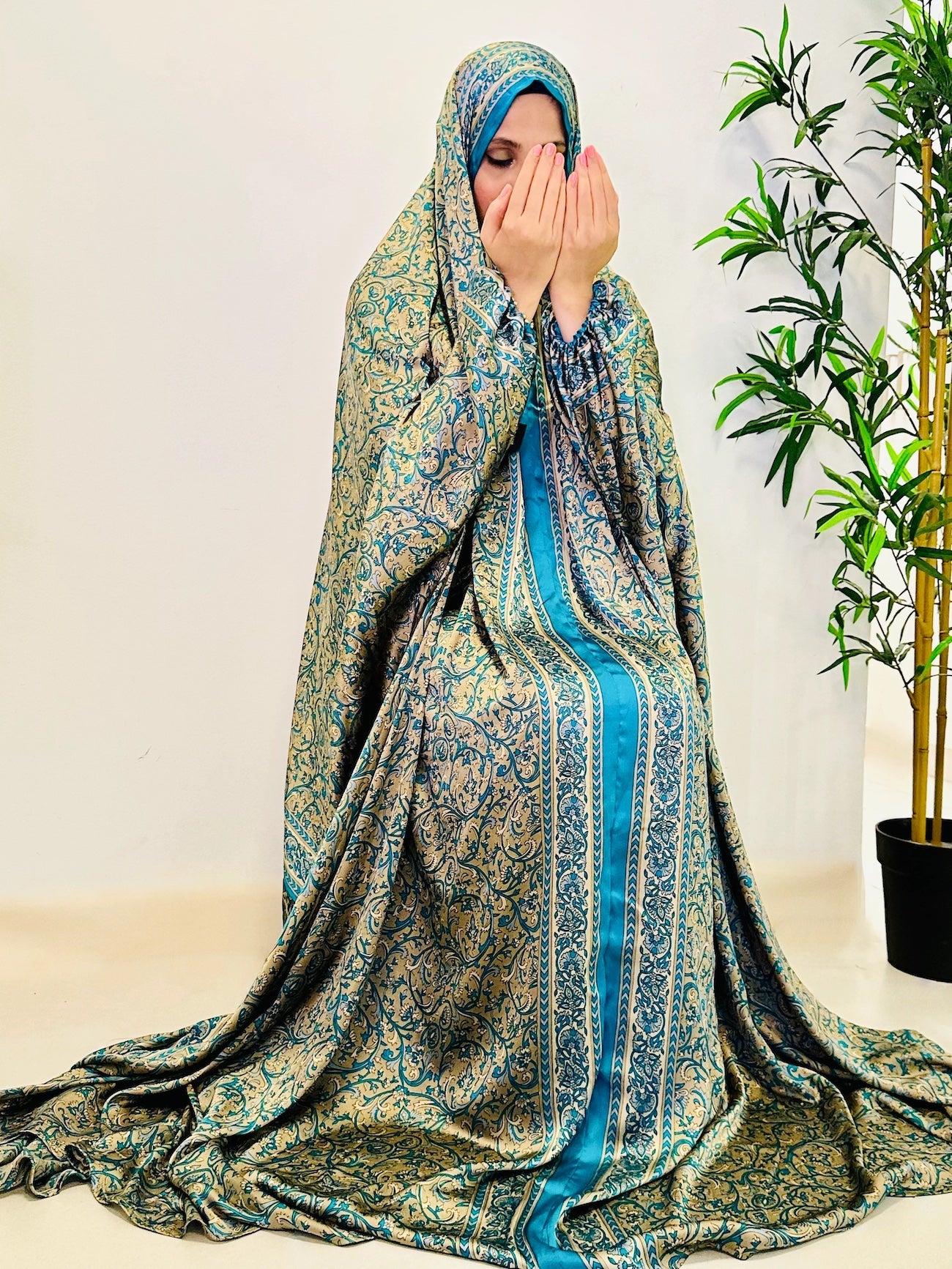 Teal Bridal Royal Prayer Dress